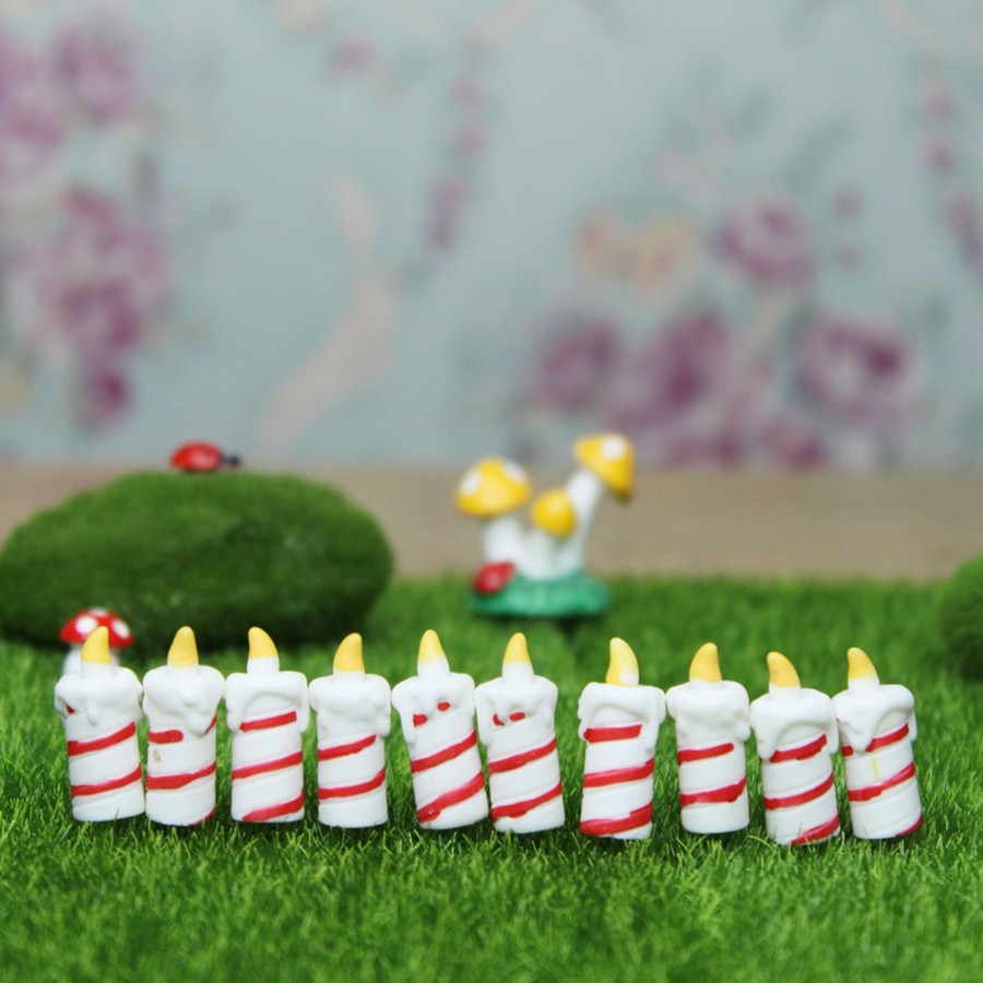 Miniature Fairy Garden Wonderland | Miniature Toys : (Set Of 10) Candles For Fairy Garden Accessories