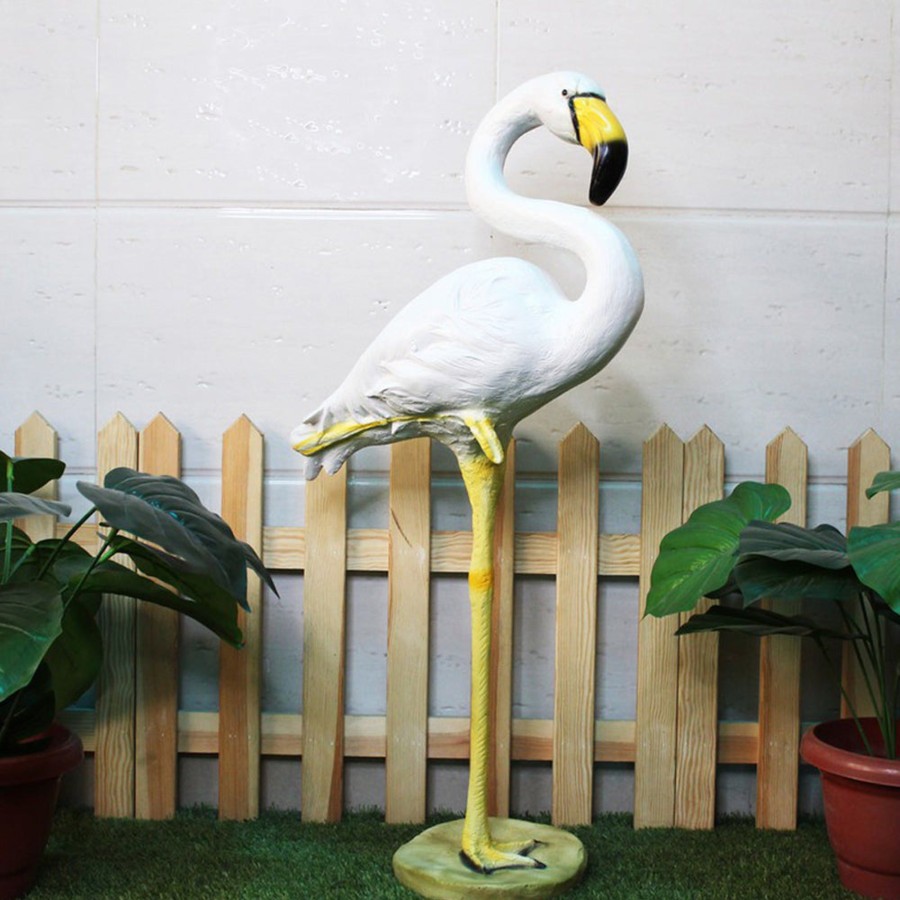 Garden Decor Wonderland Garden Statues | Flamingo Medium Statue For Garden Decoration (White)