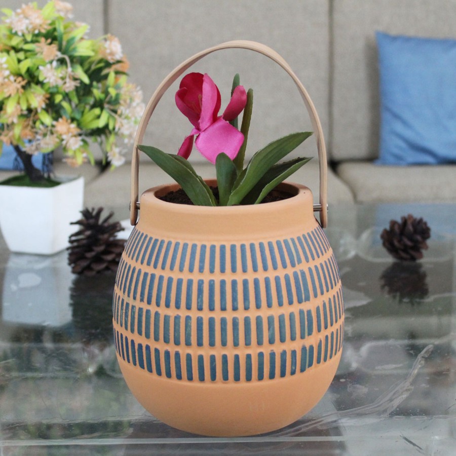 Garden Planters Wonderland | Ceramic Bucket Pot-Orange