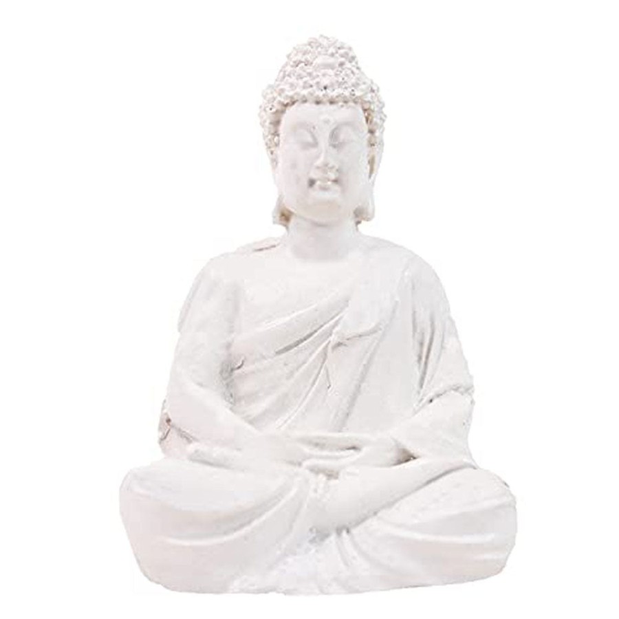 Garden Decor Wonderland Garden Statues | Small Buddha Statue For Home Decoration (White)