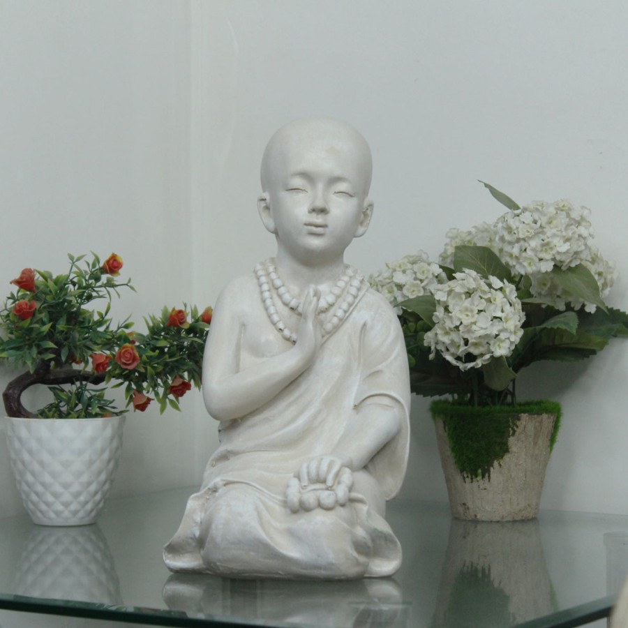 Home Decor Wonderland Table Top Decor | Mala Monk 1 Garden Statue