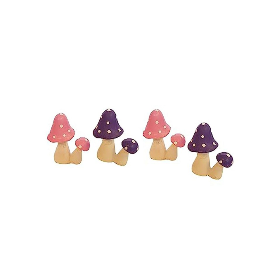 Miniature Fairy Garden Wonderland Garden Arts and Craft | (Set Of 4) Mushroom Miniature Garden Decorations Accessories