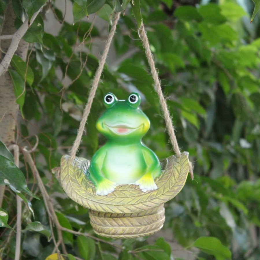 Garden Decor Wonderland Garden Statues | Imported Cute Frog In Hat To Hang For Garden Decoration