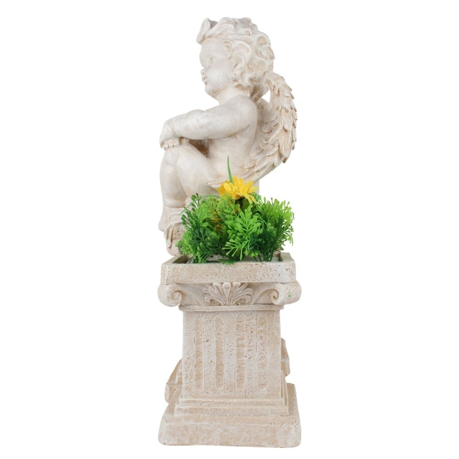 Garden Planters Wonderland | Angel With Two Pot Planter For Garden Decoration