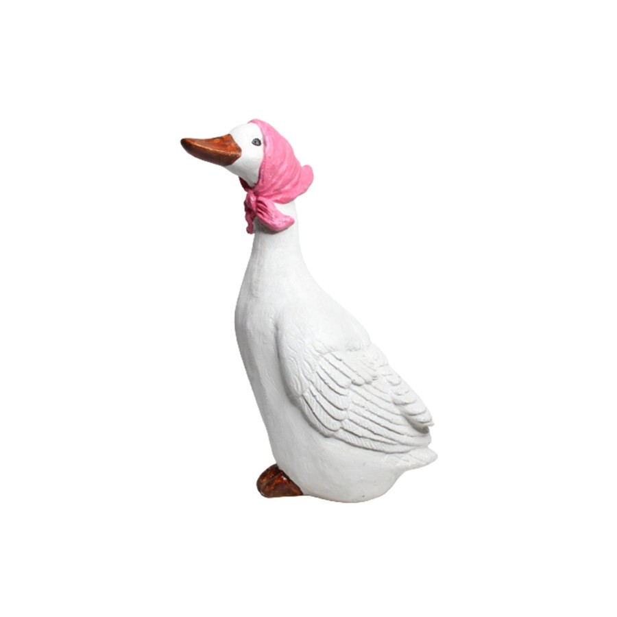 Garden Decor Wonderland Garden Statues | Duck/Goose Statue For Garden Decoration (Red Scarf)