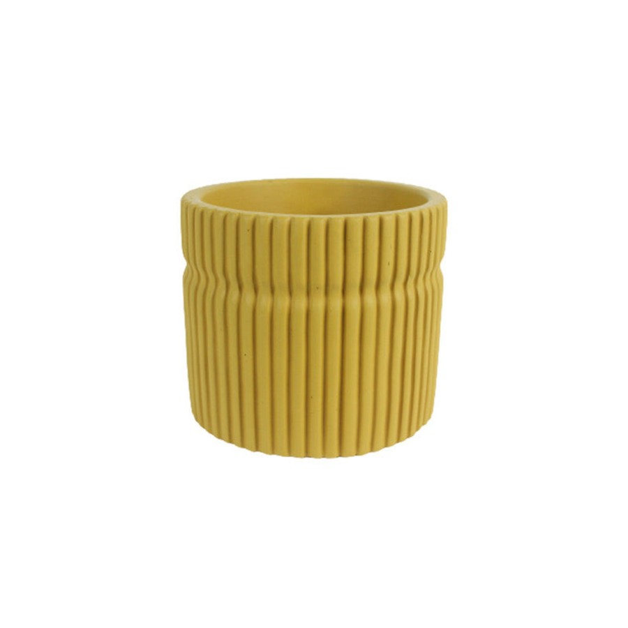 Garden Planters Wonderland | Ceramic Line Pot-Mustard