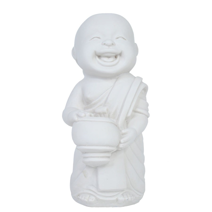 Garden Decor Wonderland Buddha And Monk Statue | Big Monk Statue For Home And Garden Decoration (White)