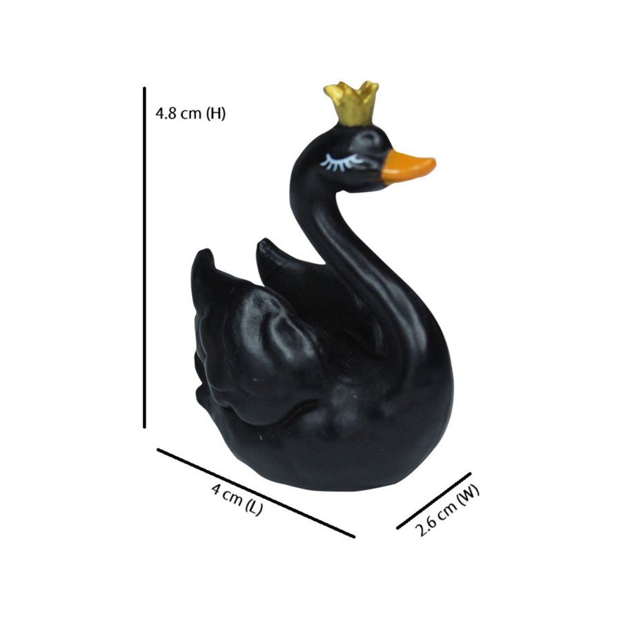 Miniature Fairy Garden Wonderland | Miniature Toys : (Set Of 2) Black & White Swans