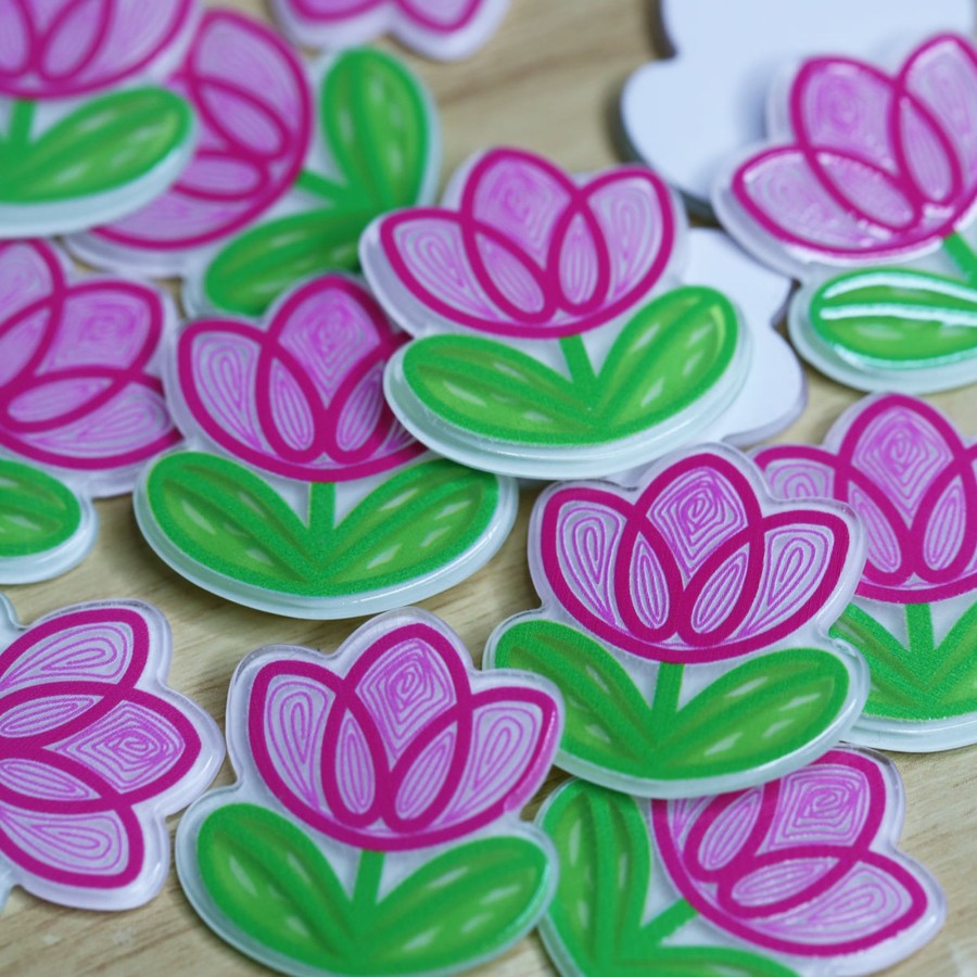 Gifts Wonderland | Wonderland Acrylic 3D For Diy Craft - Lotus |Waterproof Stickers|Multi-Purpose 3D Acrylic Stickers