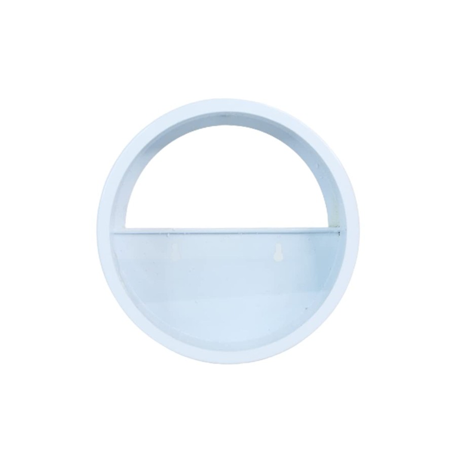 Garden Planters Wonderland | Medium White Wall Ring Planter With Glass Front