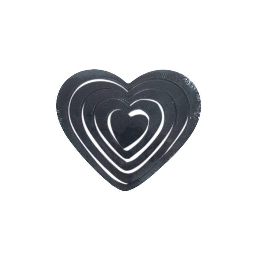 Gifts Wonderland | Heart Shaped 3D Stickers For Diy Wall Decoration - Black