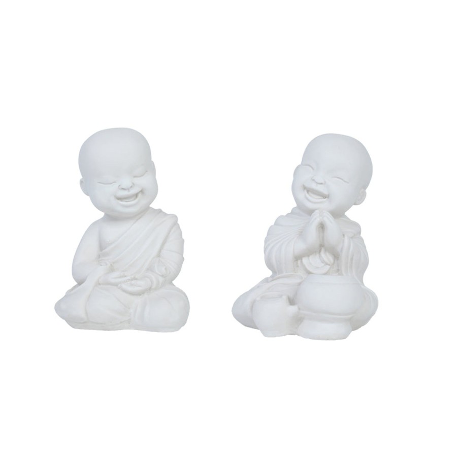 Garden Decor Wonderland Garden Arts and Craft Buddha And Monk Statue | (Set Of 2) Sitting Baby Monks Statue For Home And Garden Decor