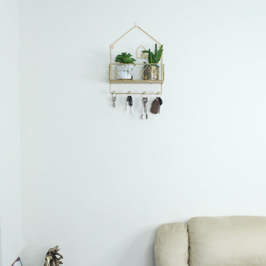 Home Decor Wonderland Wall Shelf | Home Shape 2 Layer Wall Shelf