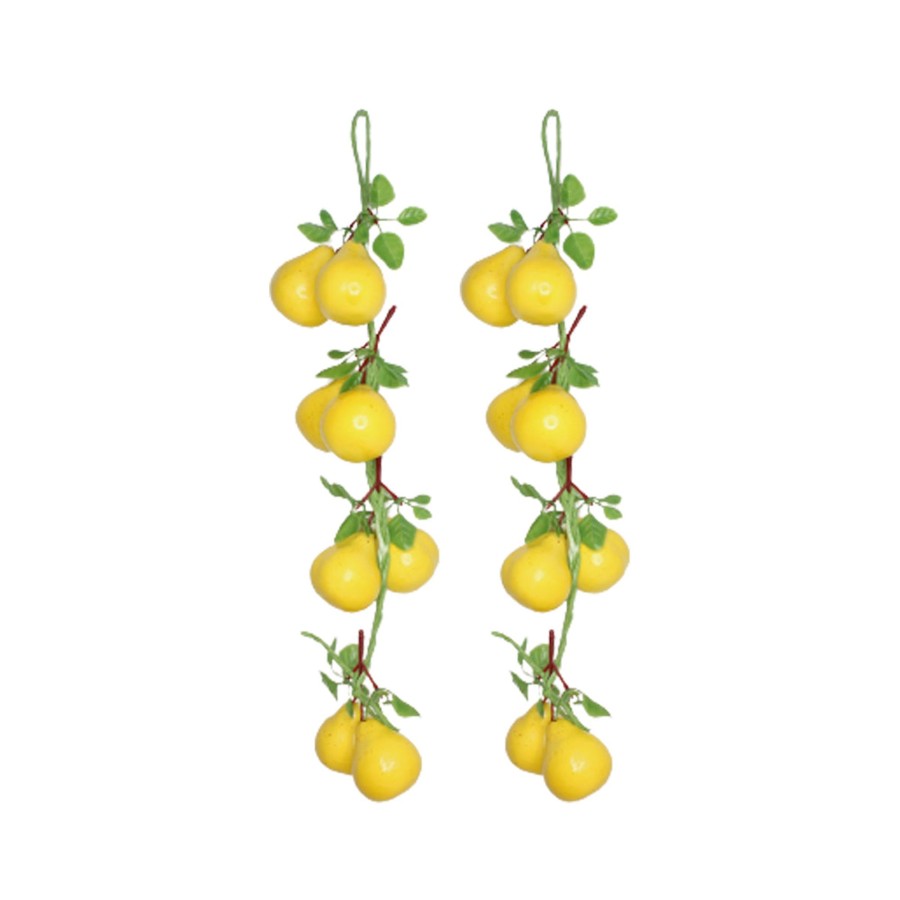 Artificial Turf Plants Wonderland | Wonderland Artificial Real Looking Pear String (Set Of 2) | Natural Real-Looking Artificial Fruits And Vegetables