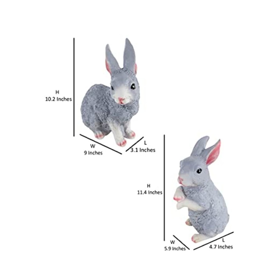 Garden Decor Wonderland Garden Statues | Wonderland ( Set Of 2) Resin Garden Decor Sitting And Standing Rabbits