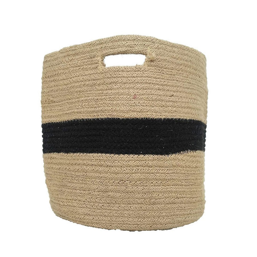 Garden Planters Wonderland | Jute Planter & Multi Purpose Storage Bag For Home Use (Beige & Black)