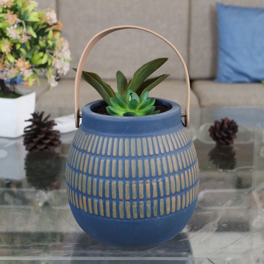 Garden Planters Wonderland | Ceramic Bucket Pot-Blue