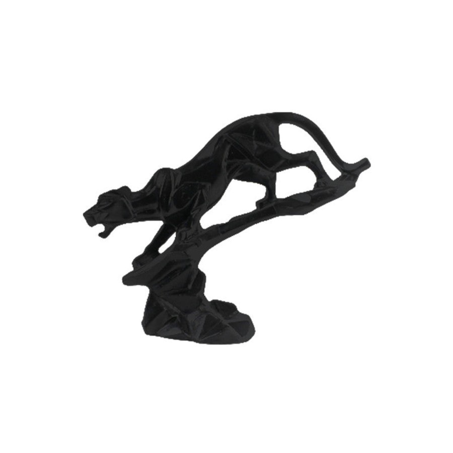 Home Decor Wonderland Table Top Decor | Wonderland Black Panther Jaguar Statue Showpiece Modern Geometrical Abstract Leopard Resin Animal Sculptures For Home Decor Living Room Gift Item