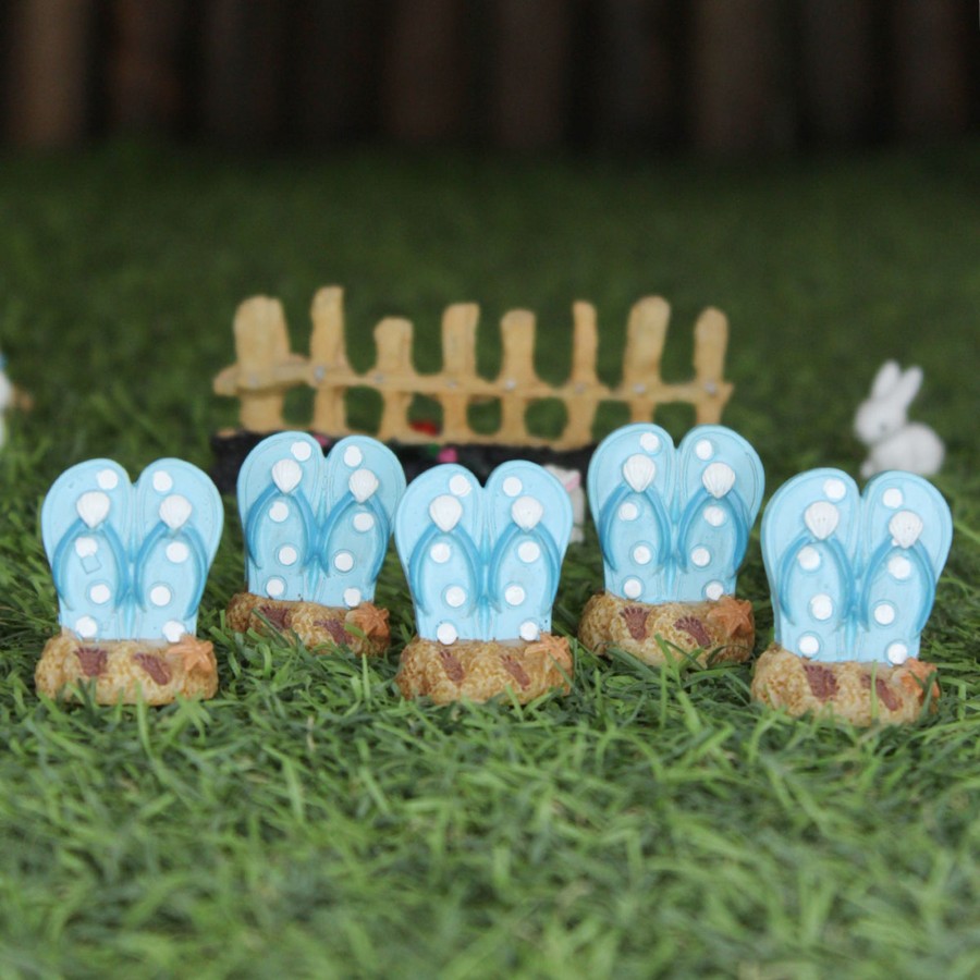 Miniature Fairy Garden Wonderland | Miniature Toys : (Set Of 5) Beach Slipper