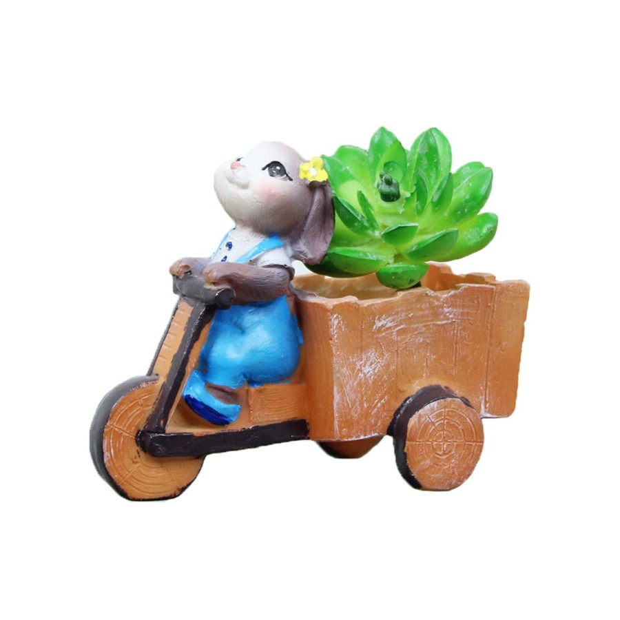 Garden Planters Wonderland | Bunny Succulent Pot For Home And Balcony Decoration (Grey)