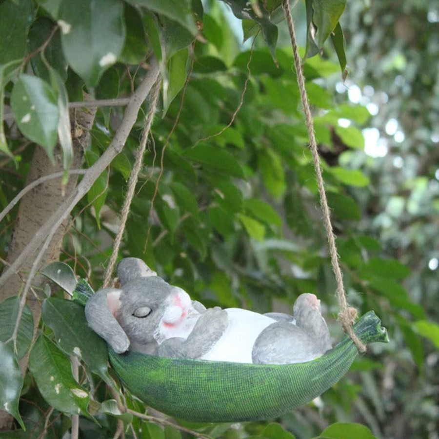 Garden Decor Wonderland Garden Statues | Bunny In Hammock