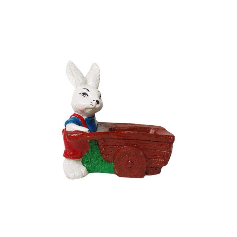 Gifts Wonderland | Wonderland Charming Poly Resin Tabletop Rabbit Planter - Adorable Garden Decor Accent For Indoors And Outdoors