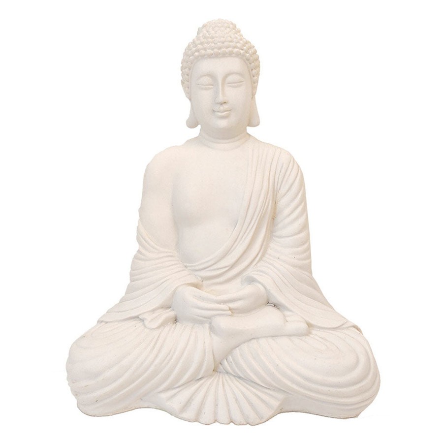 Garden Decor Wonderland Buddha And Monk Statue | Buddha Statue For Home And Garden Decoration (White)