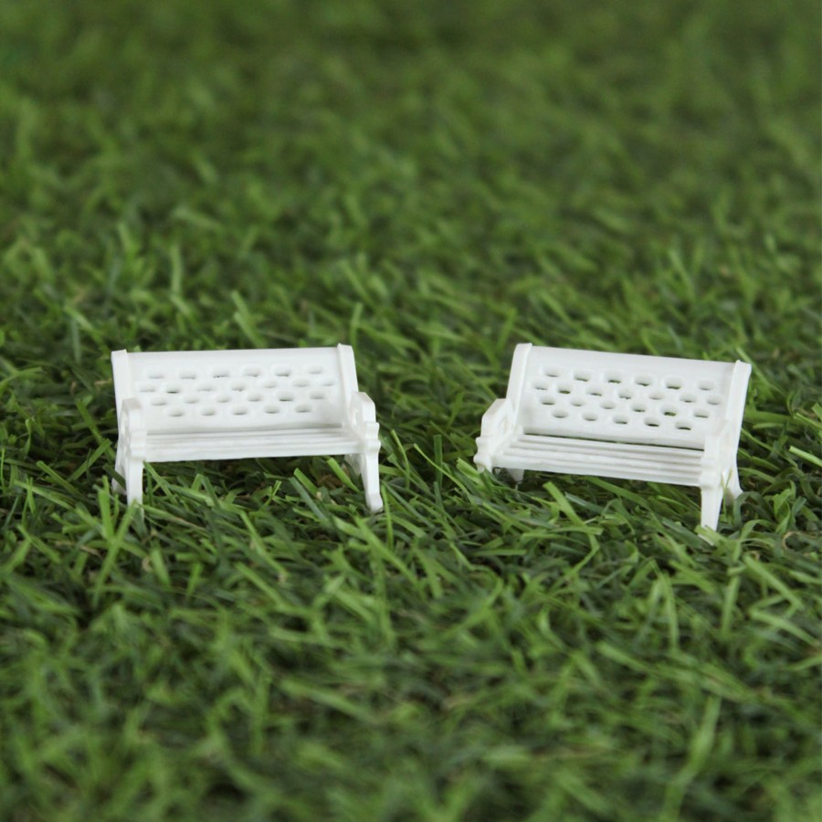 Miniature Fairy Garden Wonderland | Miniature Toys : (Set Of 10) White Bench