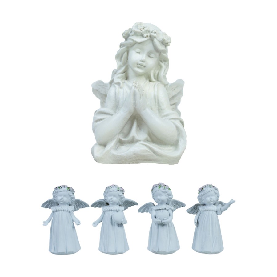 Garden Planters Wonderland | (Set Of 5) Angel With Pot And 4 Angel Statue