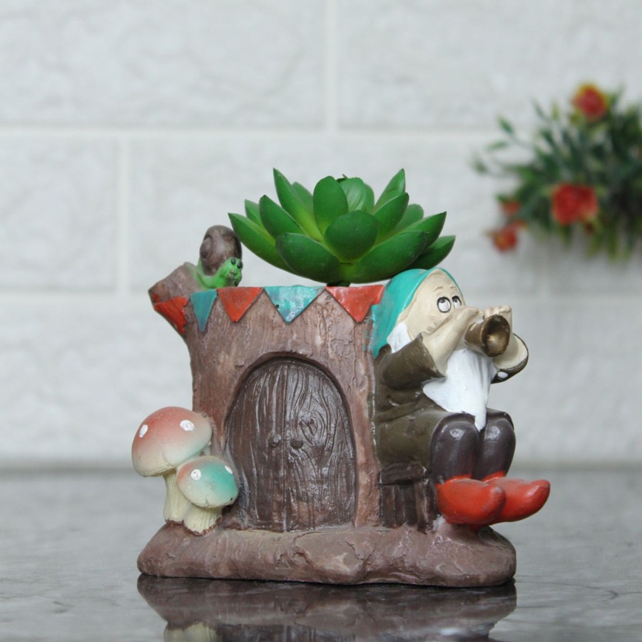 Garden Planters Wonderland | Gnome & Tree House Succulent Pot For Home Decoration