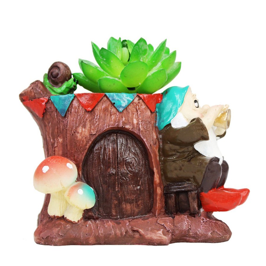 Garden Planters Wonderland | Gnome & Tree House Succulent Pot For Home Decoration