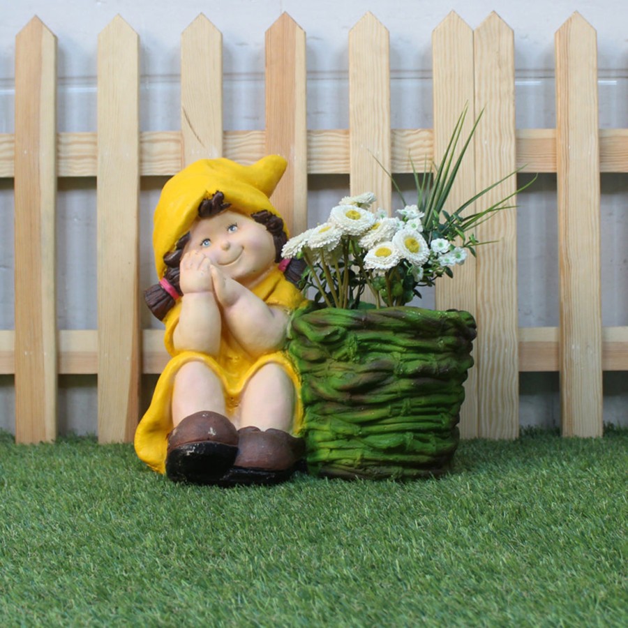 Garden Planters Wonderland | Girl With Pot Planter For Balcony And Garden Decoration