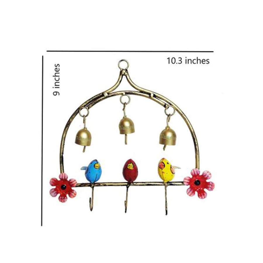 Garden Decor Wonderland Metal Yard Art | Handmade Metal Chime With 3 Birds For Home Decoration