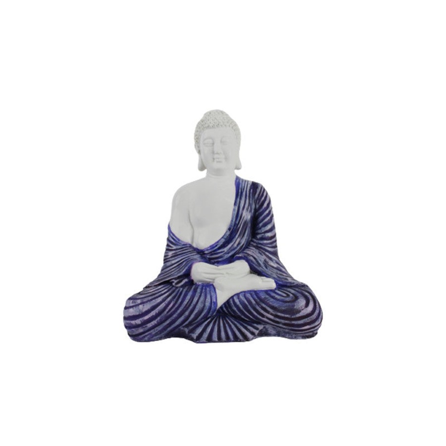 Garden Decor Wonderland Buddha And Monk Statue | Wonderland Resin 14'' Purple Buddha (Samadhi)