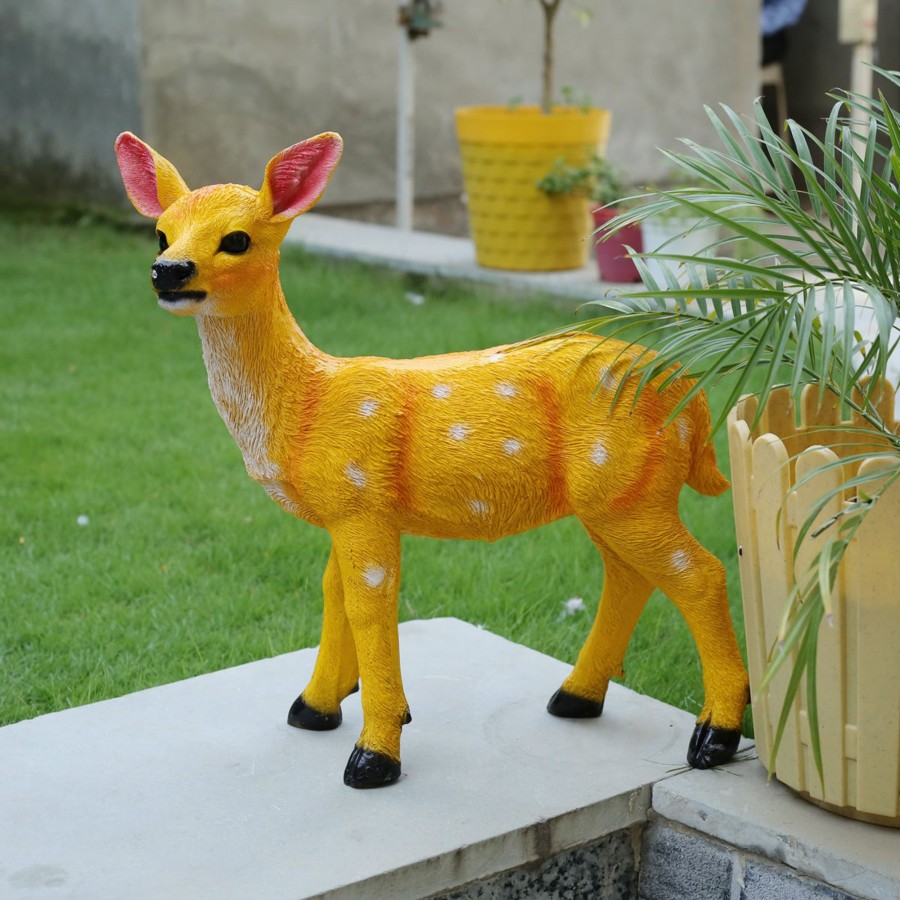 Garden Planters Wonderland | Wonderland Real Looking Resin Sika Deer (Light Brown) |Outdoor Garden Decor