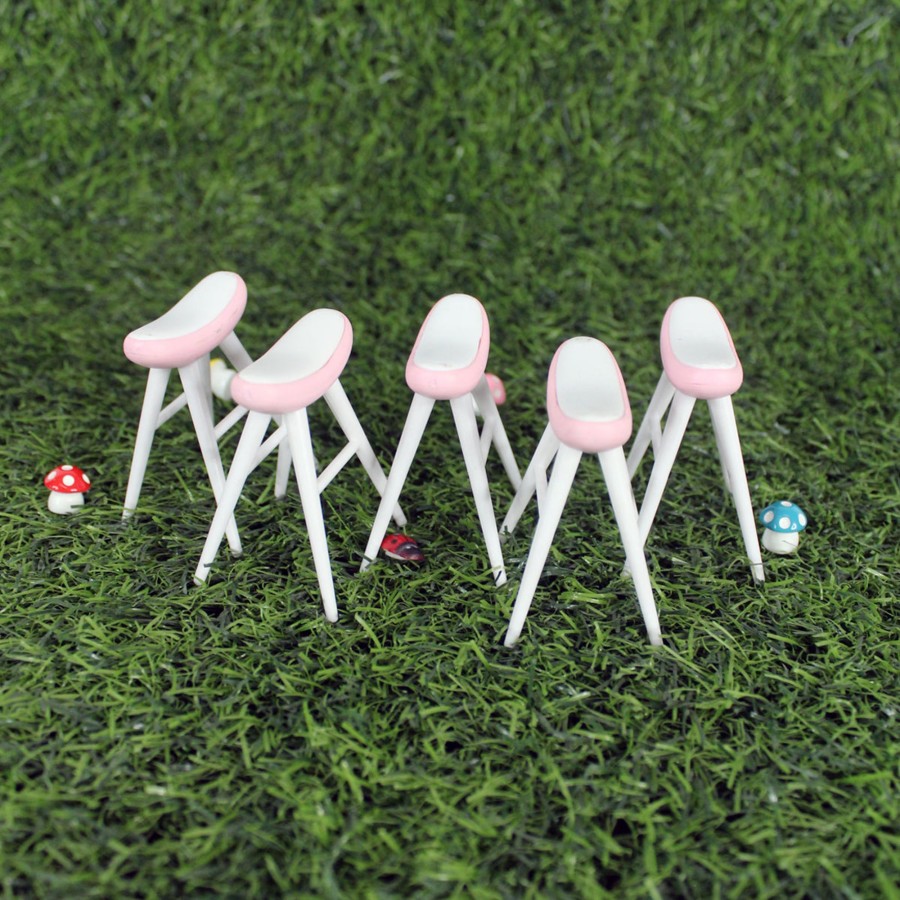 Miniature Fairy Garden Wonderland | (Pack Of 5) Mini Bar Stool Miniature Toys