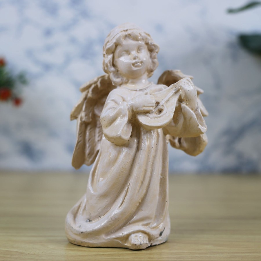 Garden Decor Wonderland Garden Statues | Angel Playing Guitar Statue For Home And Garden Decoration