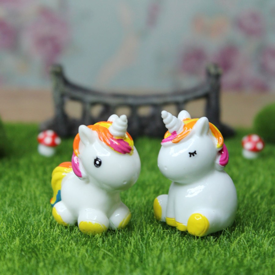 Miniature Fairy Garden Wonderland | Miniature Toys : (Set Of 2) Baby Unicorn