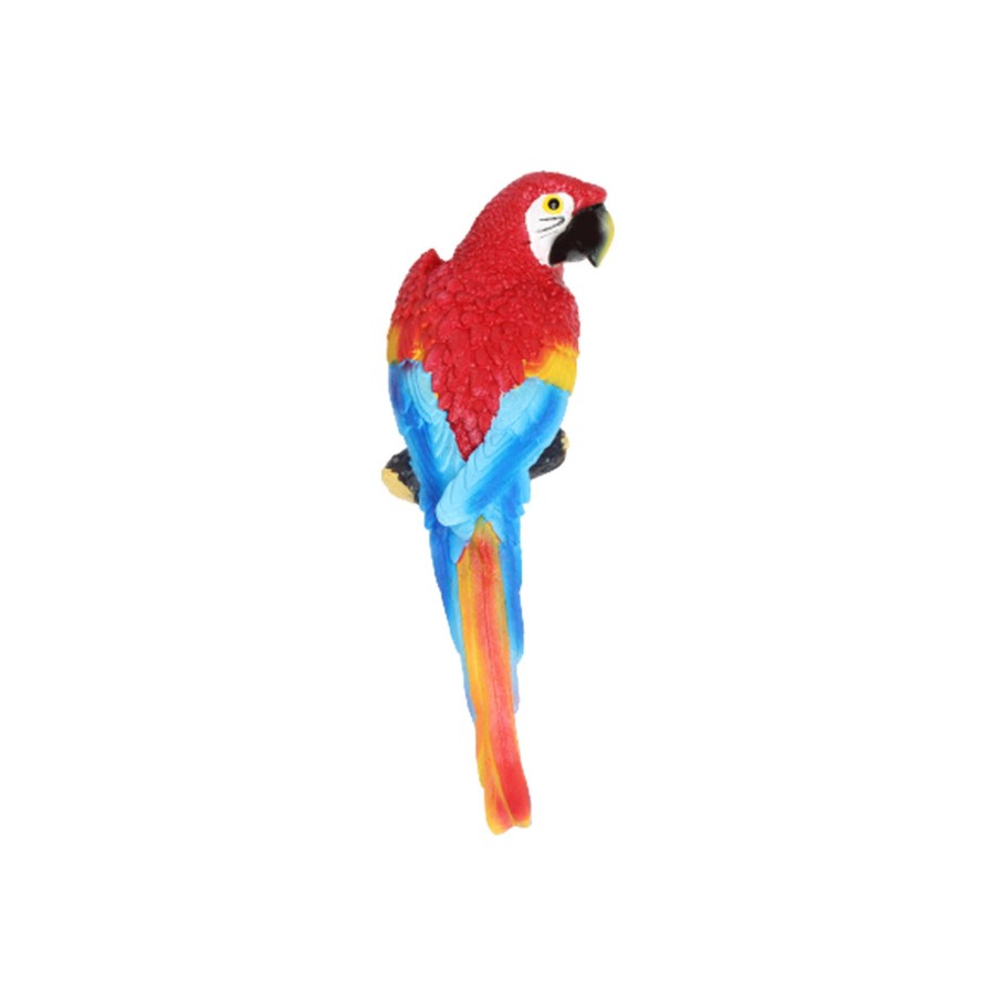 Garden Decor Wonderland Garden Statues | Handmade Resin Parrot Decoration Sculpture In Red (Resin Crafts Outdoor Garden Bird Sculpture)