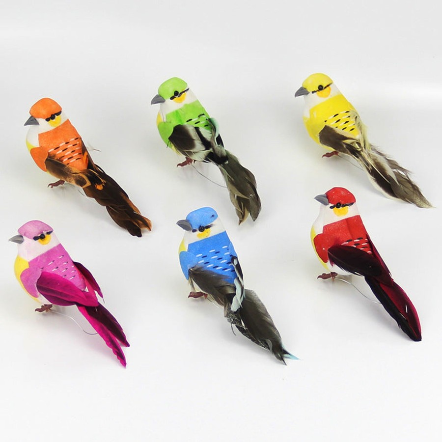 Garden Decor Wonderland Garden Stickes | Wonderland Birds With Feathers In Pack Of 12