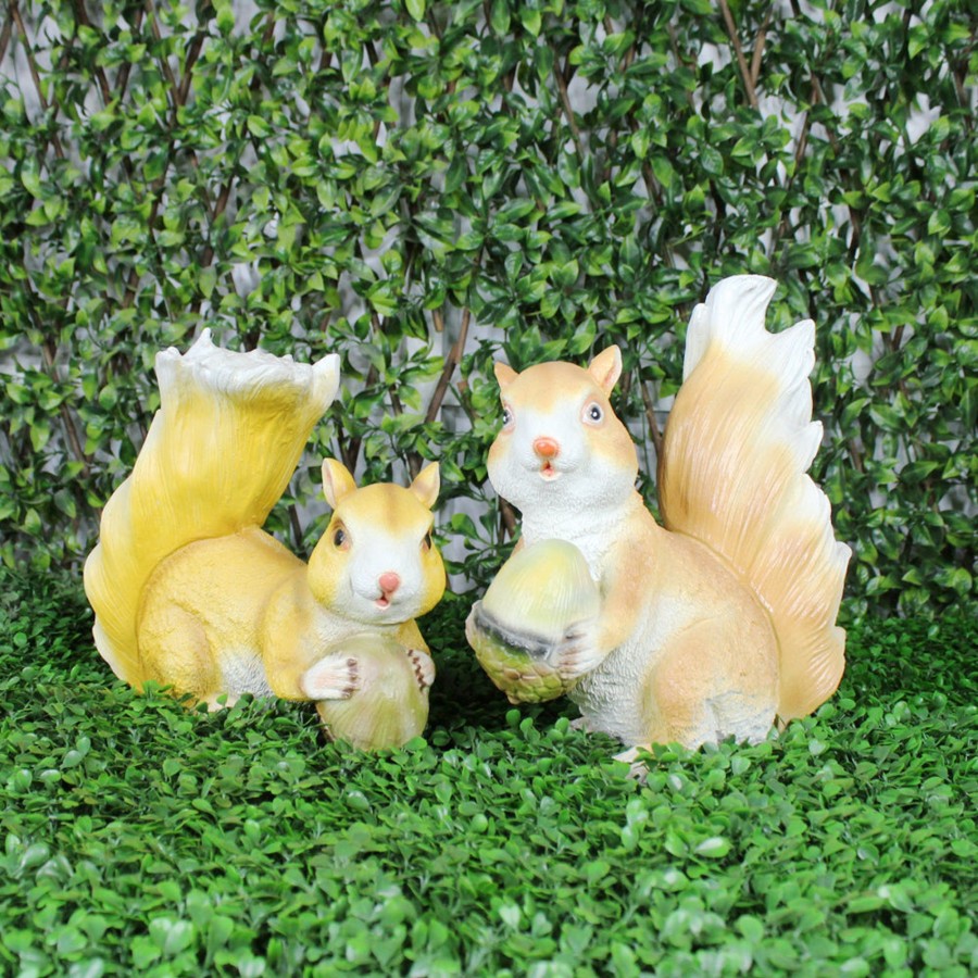 Garden Decor Wonderland Garden Statues | (Set Of 2) Resin Squirrel Statue For Garden Decoration