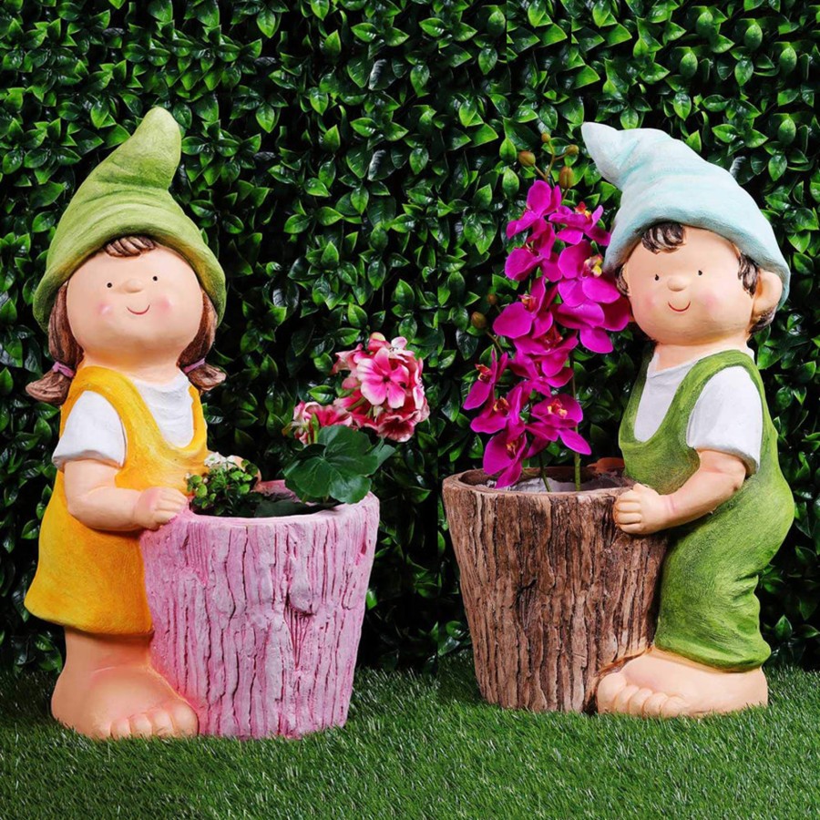 Garden Planters Wonderland | Boy & Girl With Pot For Garden And Balcony Decoration