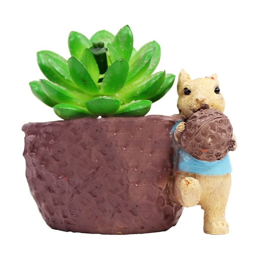 Garden Planters Wonderland | Squirrel With Nut Succulent Pot For Home And Balcony Decoration