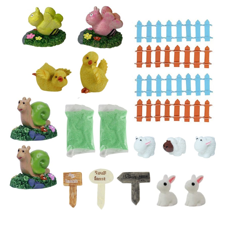 Miniature Fairy Garden Wonderland | (Set Of 20) Miniature Toys Combo (Garden Diy Kit)