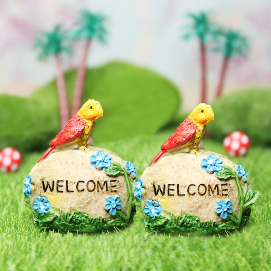 Miniature Fairy Garden Wonderland | Miniature Toys : (Set Of 4) Bird On Stone