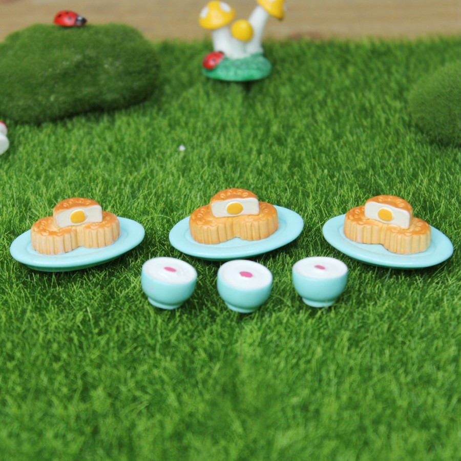 Miniature Fairy Garden Wonderland | Miniature Toys Set Of 6 Cake And Ice Cream Bowl (Miniature Fairy Garden Accessories For Diy Tray Garden Plant Decor)