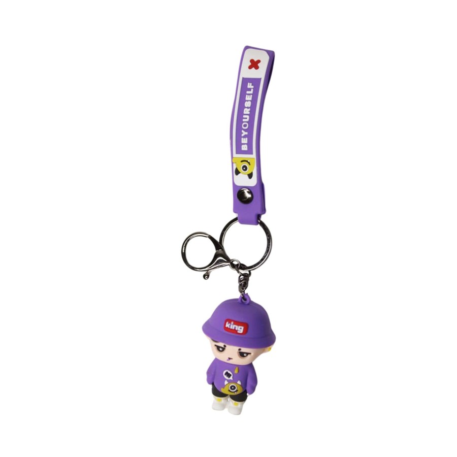 Gifts Wonderland | Wonderland Be Yourself Keychain In Purple 2-In-1 Cartoon Style Keychain And Bag Charms Fun And Functional Accessories For Bags And Keys