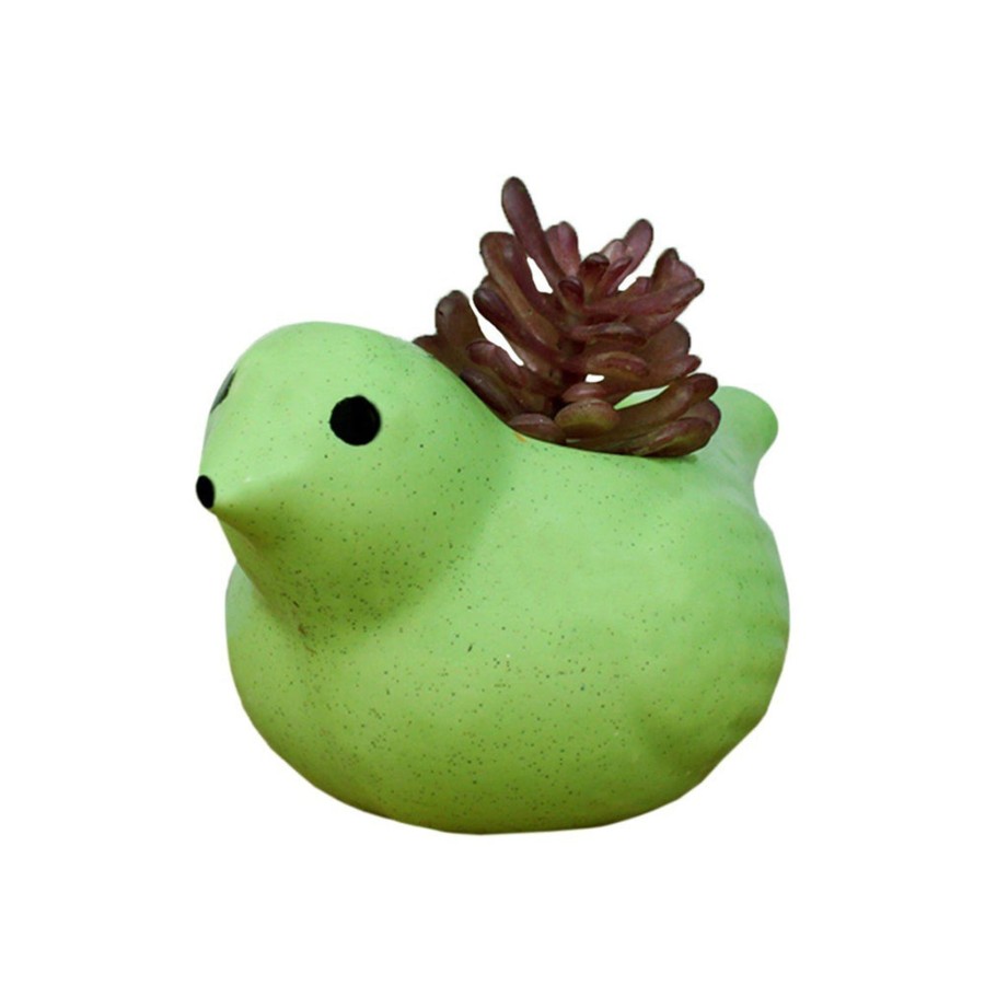 Garden Planters Wonderland | Bird Ceramic Pot For Home Decoration (Light Green)