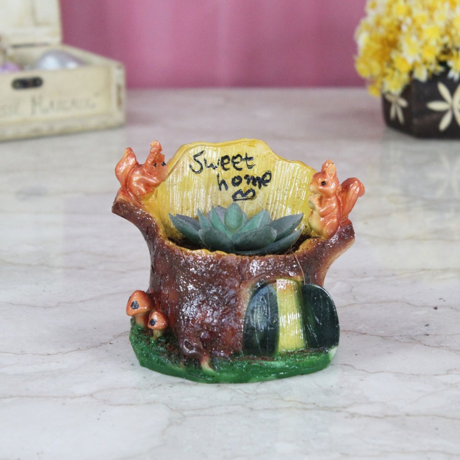 Garden Planters Wonderland | Wonderland Sweet Home With Squirrel Succulent Pot ( Ideal For Small Plants)