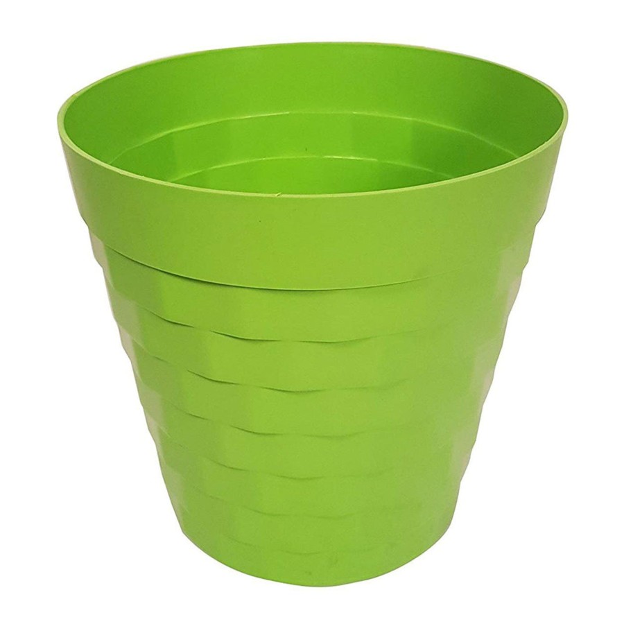 Garden Planters Wonderland | (Set Of 4 ) 12 Inches Brix Pots Outdoor Pots (Set Of 4) (Green)